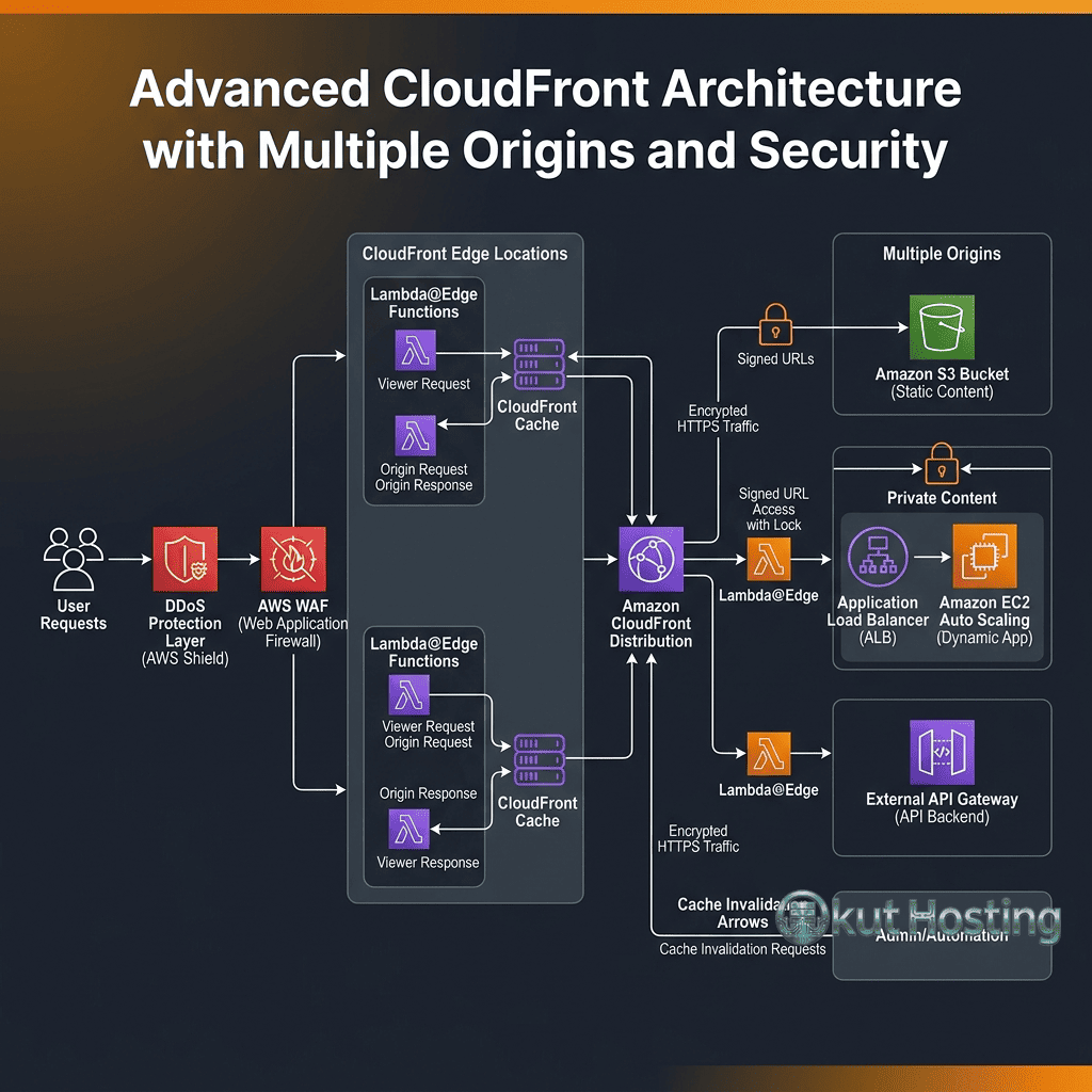 CloudFront architecture with security and edge computing